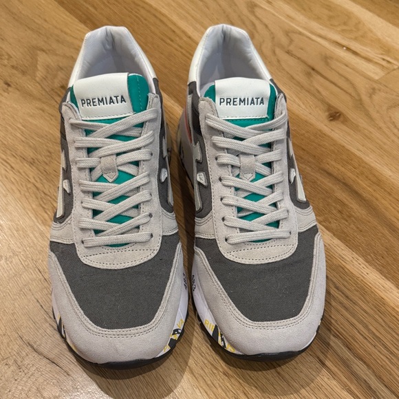 Premiata Gray and Cream Sneakers with Orange Detail 
BRAND NEW - Picture 4 of 5